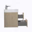 Meuble-lavabo mural 24 po en chêne naturel avec lavabo, grand meuble-lavabo mural flottant pour salle de bain moderne, lavabo une pièce blanc brillant sans bonde ni fauve-539789876-539789883-539789878
