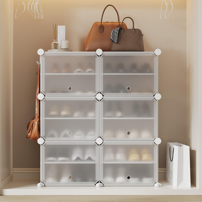 24 Pair Shoe Storage Cabinet, White