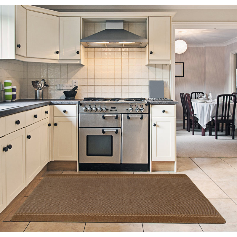 Draco Solid Colour Kitchen Mat, Runner 67 x 180cm, Brown