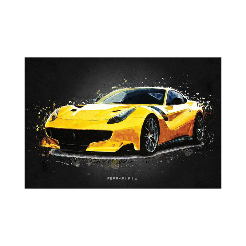 Ferrari F12 by Gab Fernando - Wrapped Canvas Print, 66.04 cm H x 45.72 cm W x 1.91 cm D