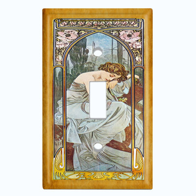 Copper Rust Patina Teal Print 1 - Gang Toggle Light Switch Standard Wall Plate