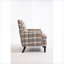 Fauteuil d'appoint vintage rembourré, fauteuil en lin rayé bleu ciel et crème avec garniture cloutée pour le salon