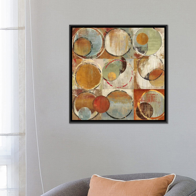«Lustre III», reproduction sur toile, Toile encadrée noire, H 16 po x l 16 po x P 1 po, Blanc
