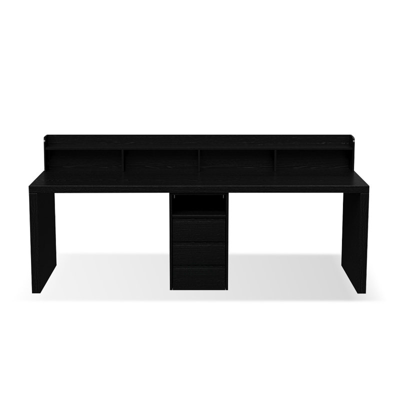 Bureau rectangulaire en bois massif noir, H 29,53 po x l 94,49 po x P 23,62 po