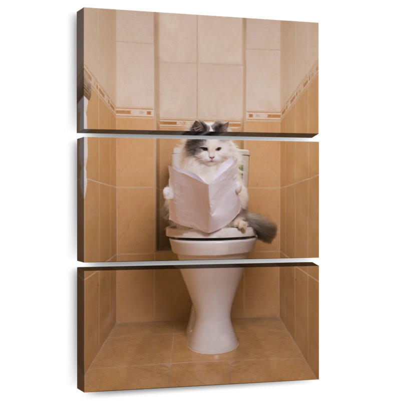Ketti Cat On The Toilet, 74" H x 48" W