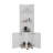 Freestanding Linen Cabinet, 2-Doors, Open Shelves -White-1438078590