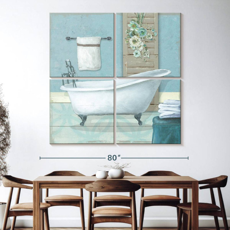 Kerrick Teal Bath I, 74" H x 74" W