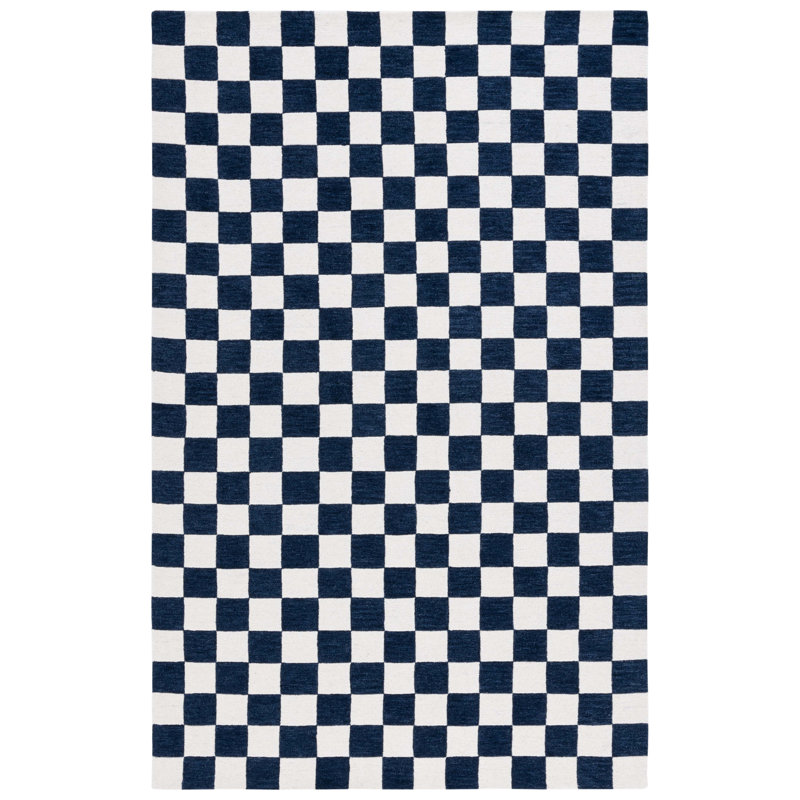 Tapis bleu marine / ivoire Freemont, Rectangle de 5 pi x 8 pi