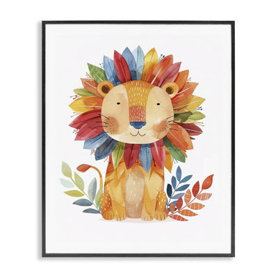 «Rainbow Blooms Lion», estampe numérique par LSR Design Studio