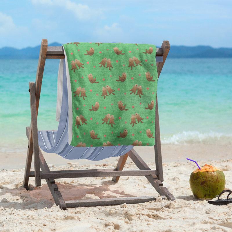 Serviette de plage katelyn elizabeth sea panneaux, Vert