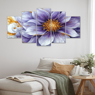 Éclat moderne de Dahlia II - art mural Dahlia - ensemble de décorations murales traditionnelles