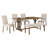6-Piece Farmhouse Dining Table Set 72" Wood Rectangular Table, 4 Upholstered Chairs with Bench-2055017409-2055017410