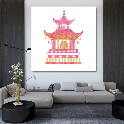 Art sur toile tendue avec châssis Lark Manor ™ Urban, Mary: Everyday Chinoiserie II - rose
