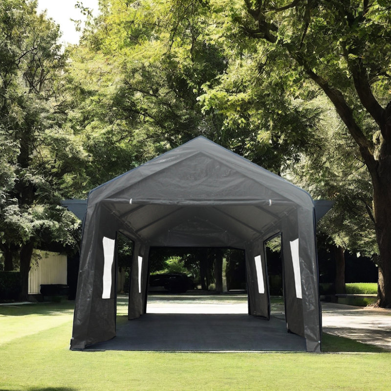 Garage d'extérieur robuste de 12 pi x 20 pi: spacieux pour plusieurs véhicules, imperméable, protégé et facile à installer