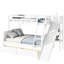Lit superposé simple au-dessus de double avec tiroirs de rangement, glissière et tablettes - bois d'hévéa-1162315922