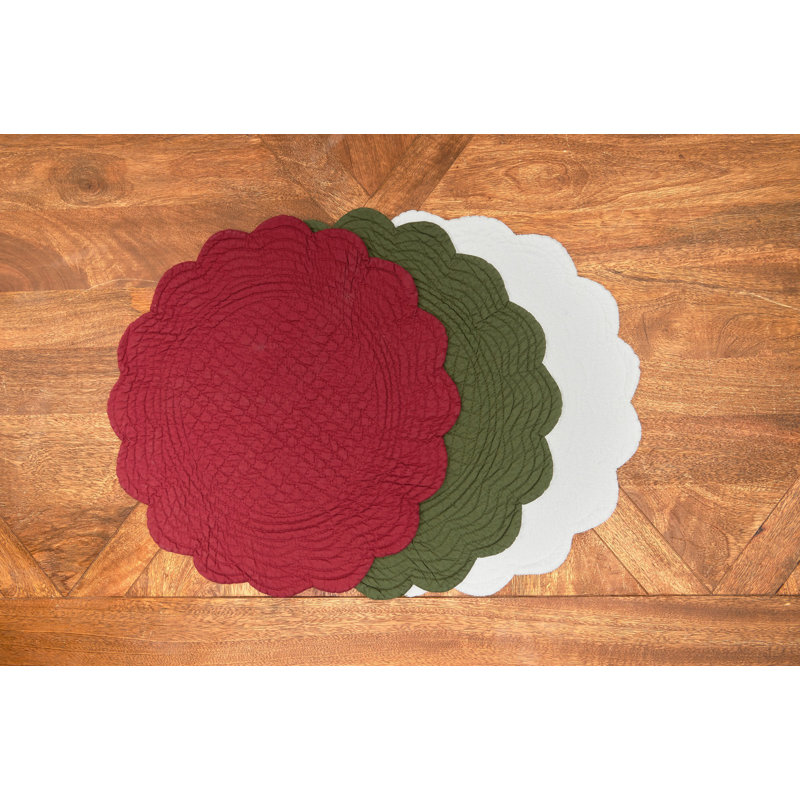 Cotton Quilted Reversible Cotton Placemat, White