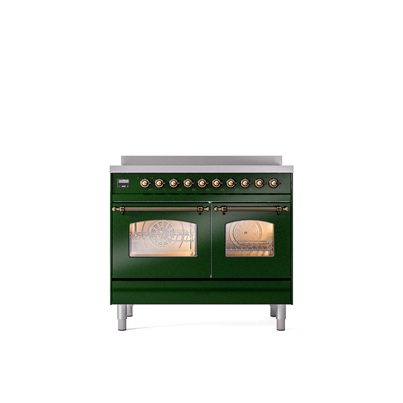 ILVE Nostalgie II 40 in Induction Range, Emerald Green/Bronze