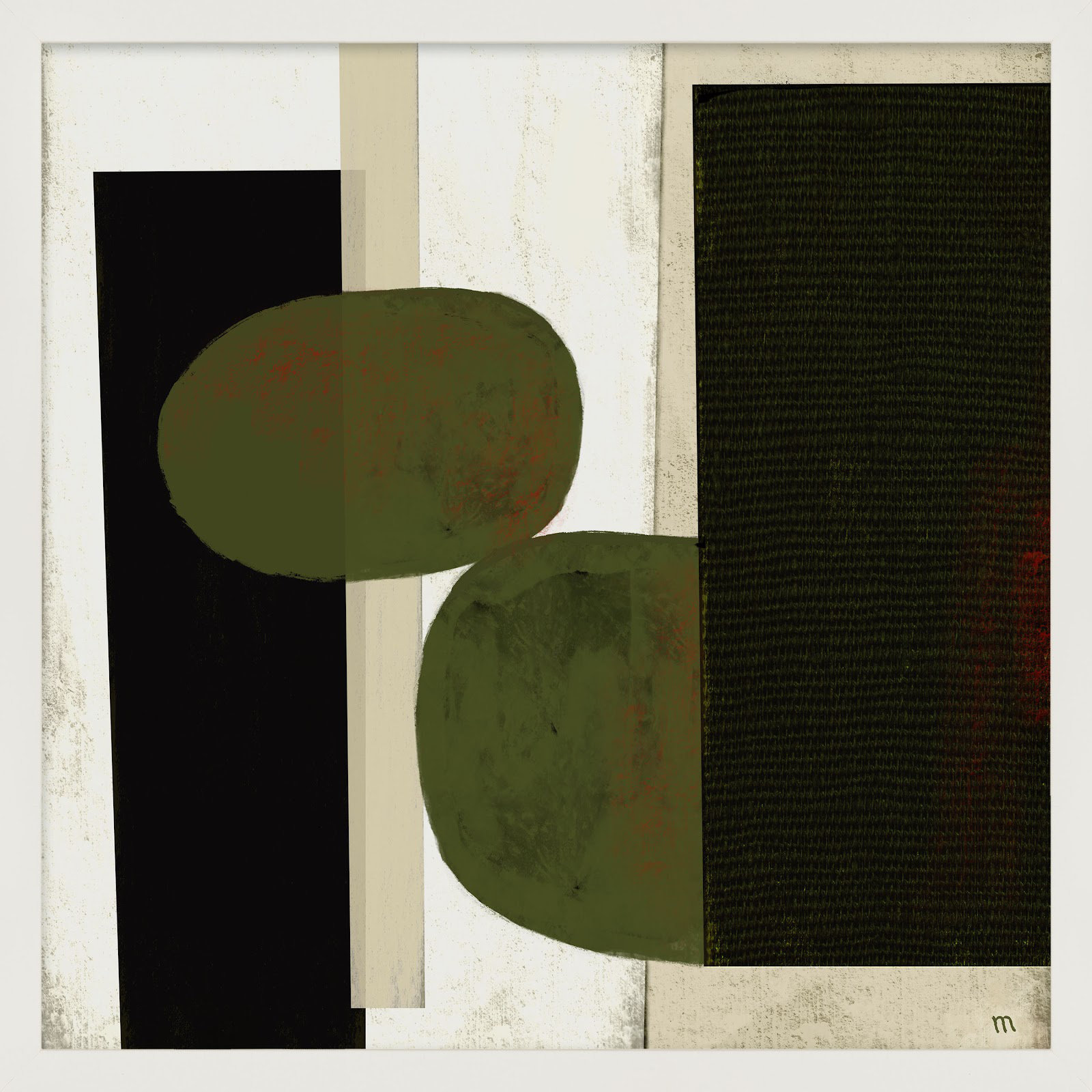 Collage 1 by StudioM, 30" H x 30" W x 1.25" D, White Framed Paper