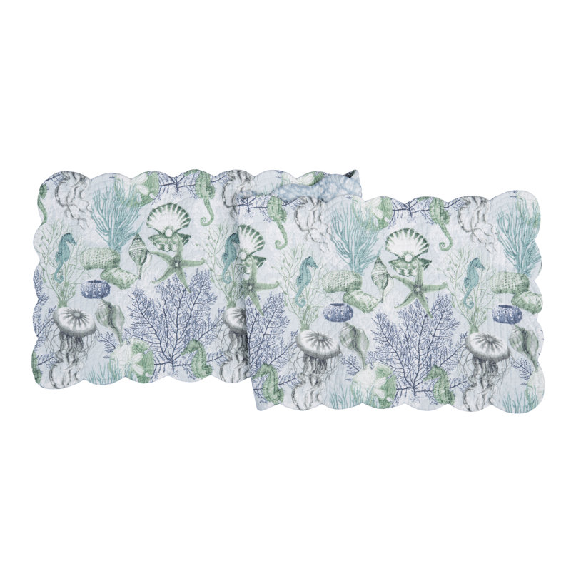 Shoreline Waters Cotton Rectangle Table Runner