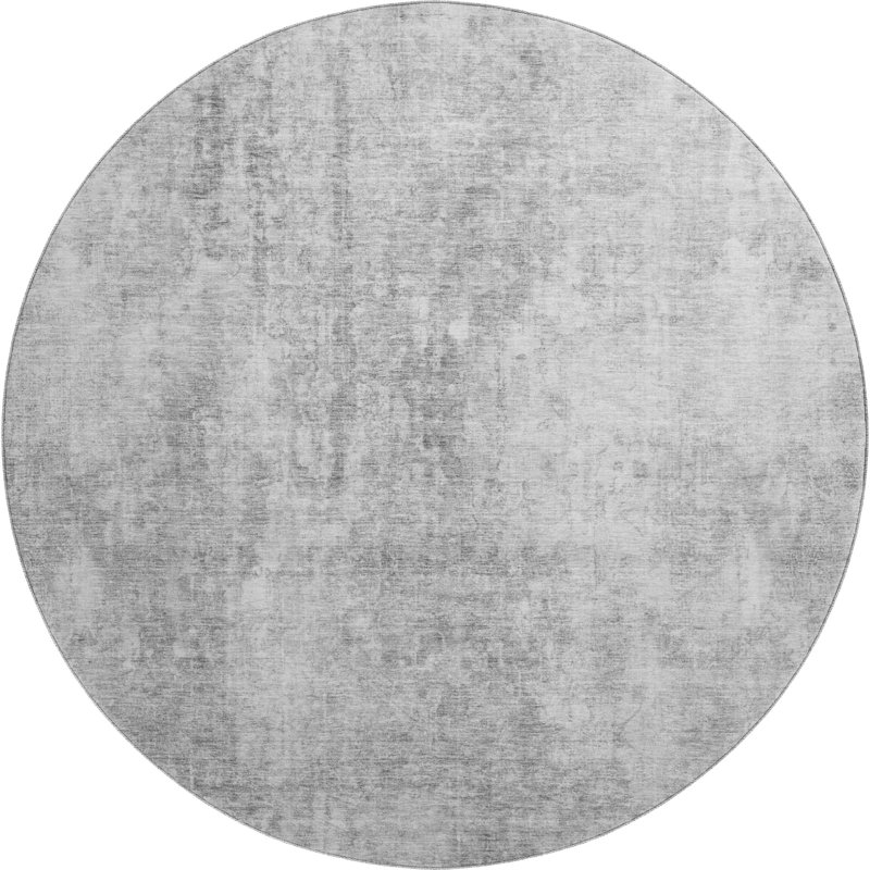 Premium Machine Washable Arnette Gray Rug, Round 8'