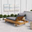Ensemble de chaises longues en bois avec coussins et appui-tête-133232530