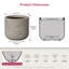 Pot à fleurs rond en béton gris moyen 14 po avec trous de drainage pour l'intérieur et l'extérieur, intérieur amélioré-1459724404-1459724405