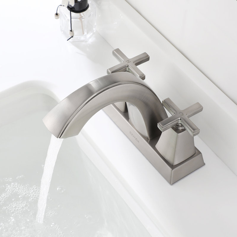 Centerset 2-handle Bathroom Faucet With Drain Assembly, Brushed Nickel