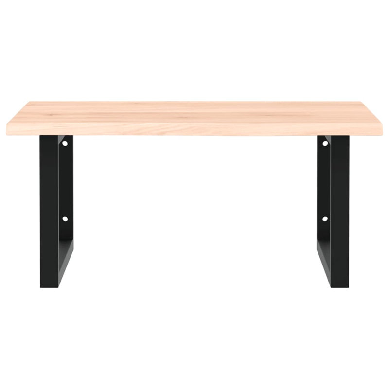 Ashvi 60cm Solid Wood Bathroom Vanity Top, Oak/Black