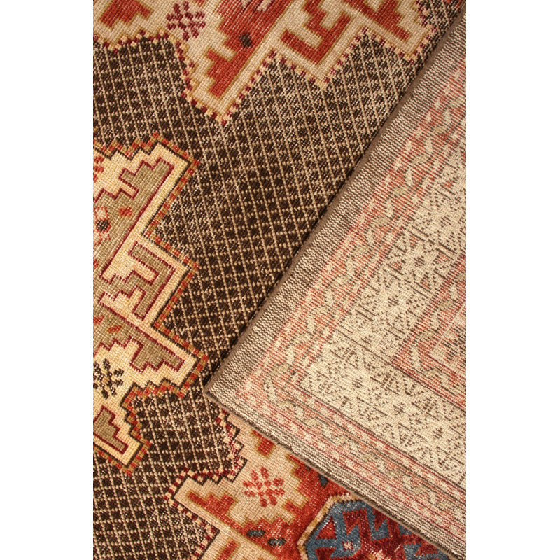 Distressed Classic Beige Brown Red Rug Medallion Pattern, Rectangle 15' x 24'