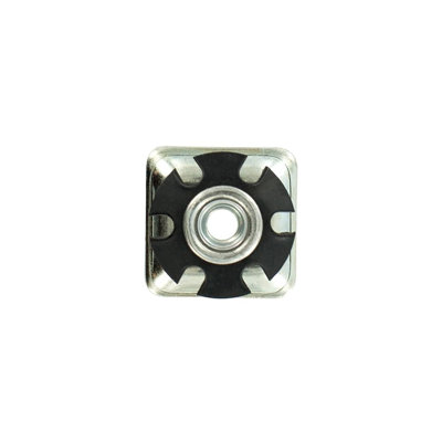 Inserts de niveleur simples à filetage étoile en métal Outwater Industries pour tubes carrés de 1 pouce, acier traité thermiquement et base plaquée en zinc, convient aux tubes carrés de calibre 16 à 18, filetage: 5 / 16-18, paquet de 4