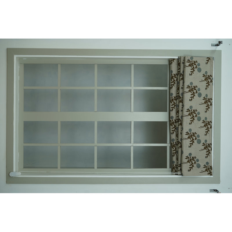 Store romain et stores - Perfection de bloc imprimé à la main, Gulab, gris, L 44 po x L 74 po