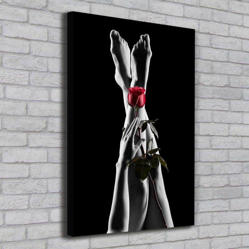 Rose And Feet - Wrapped Canvas Print