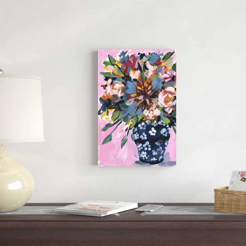 Bouquet dans un vase I, H 18 po x l 12 po x P 1,25 po