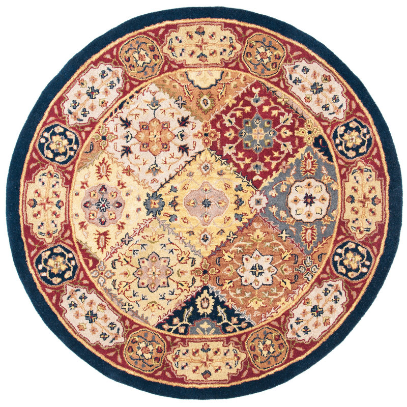 Tapis oriental en laine touffeté à la main Balthrop, Rond 6 pi