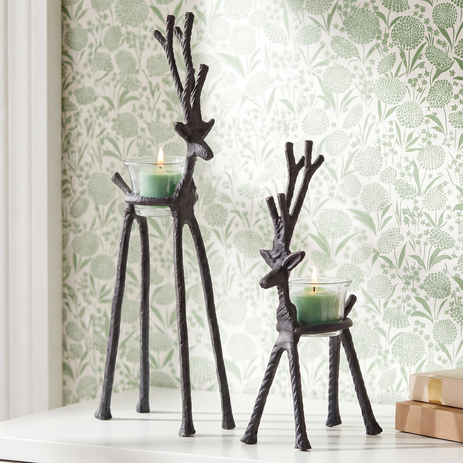 Jake Rustic Reindeer Tealight Holder