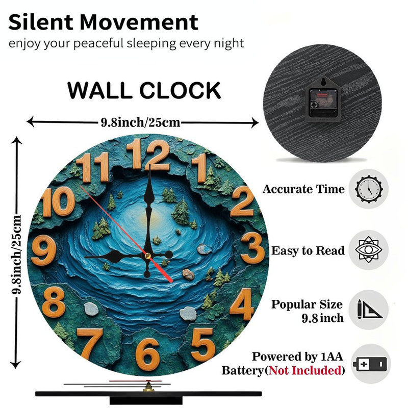 Unique Blue Ocean Artistic Wall Clock