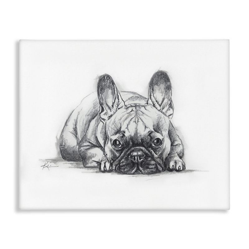  «French Bulldog Naptime», art mural sur toile par Lindsay Kivi Fine Art, H 16 po x l 20 po