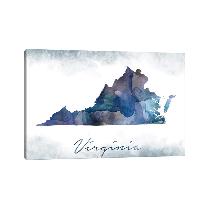 Virginia State Bluish - Wrapped Canvas Painting, 20.32cm H x 30.48cm W x 1.91cm D