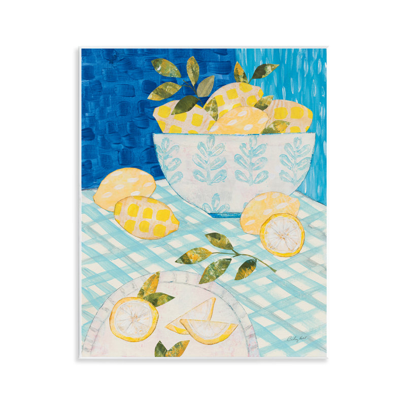 Art mural de table à motif citrons à motifs par Courtney Prahl