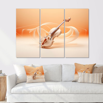 «Vibrant Violin Auburn Elegance II», ensemble de reproductions d'art mural musical