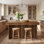 Îlot de cuisine 55 po avec tablettes de rangement, îlot de cuisine autoportant pour la cuisine