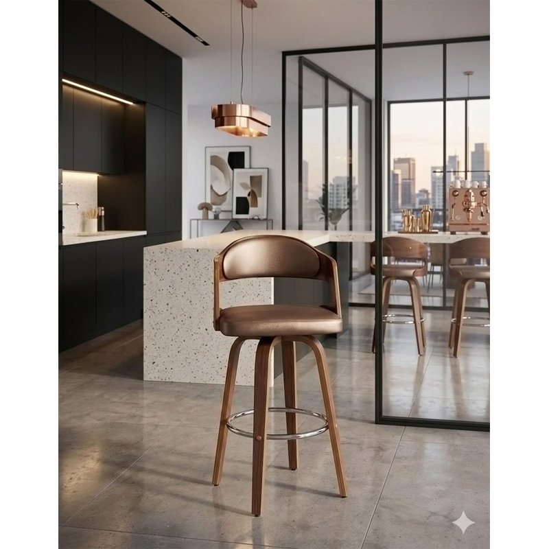 Tabouret de bar pivotant en bois