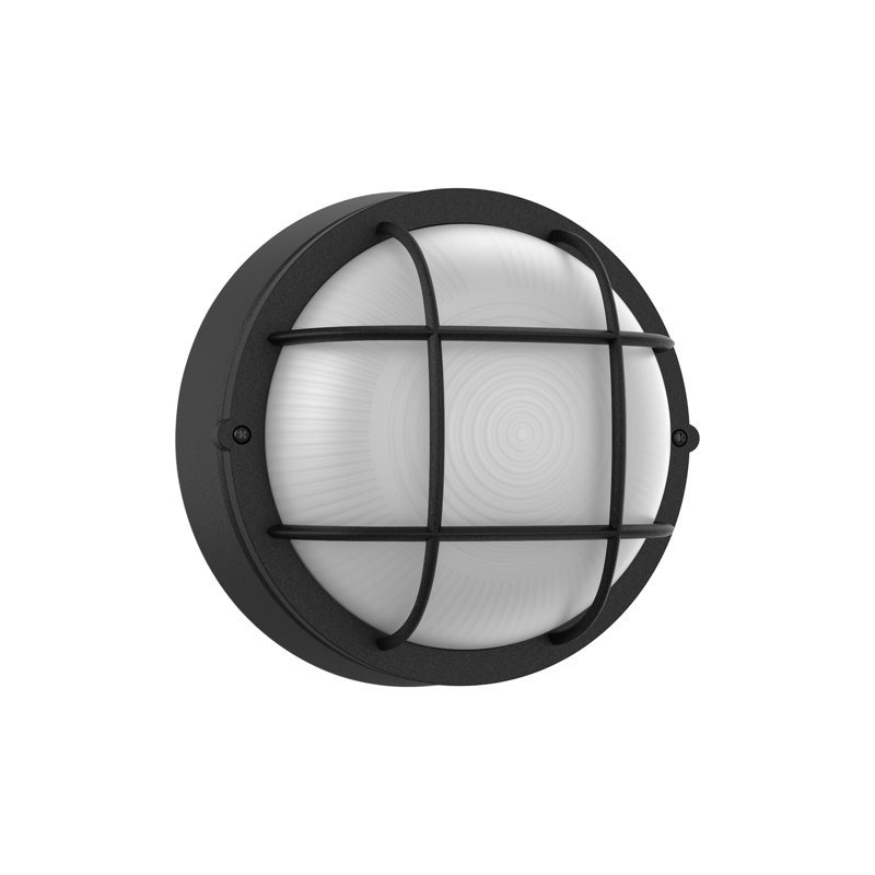 Fixation murale à DEL pour l'extérieur avec abat-jour en verre givré, à intensité variable, 3000 K, 900 lumens, Noir mat
