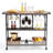 Bar Cart, 3 Tiers 300 LBS Industrial Rolling Beverage Station on Lockable Wheels, Home Serving Cart, Mobile Alcohol Drink Cart with Removable Tray Wine Rack Glass Holder for Kitchen Dining Room