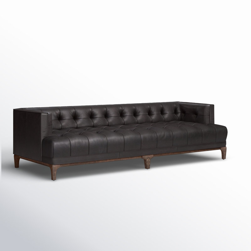 Dylan Sofa, Brown, Rider Black Genuine Leather