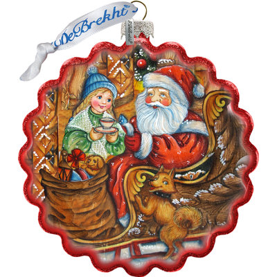 Holiday Splendor 4'' Handmade Glass Hanging Figurine Ornament
