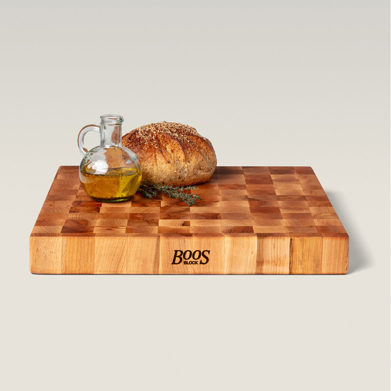 John Boos Chinese Chopping Block End Grain Reversible, 18" L x 18" W, Maple