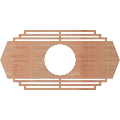 H 28 po x l 14 po x P 7 3/8 po x P 3/8 po, médaillon de plafond en bois ajouré Chrysler