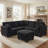 90.55’’ Upholstered Sofa With Storage Ottoman-1848924444