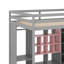 Lit mezzanine double en bois avec tablettes, armoire et garde-robe-1869925302